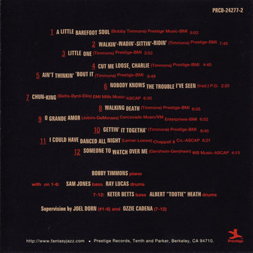 Bobby Timmons : The Prestige Trio Sessions (CD, Comp, RM)