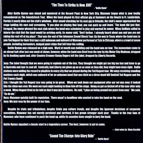 Manowar : Battle Hymns (CD, Album, RE, RM, Sil)