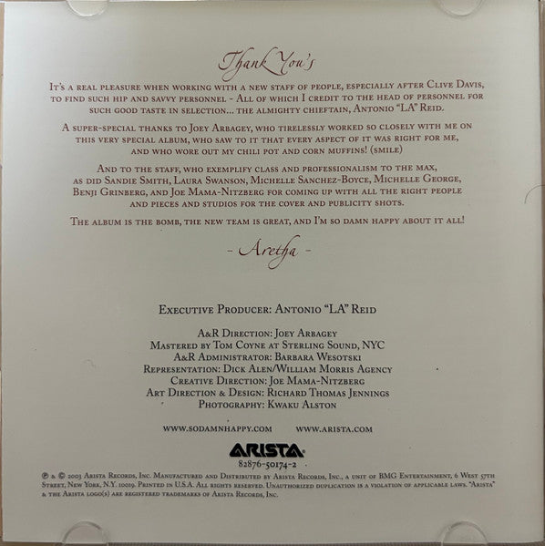 Aretha Franklin : So Damn Happy (CD, Album)