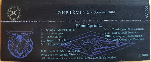 Ghriéving : Somniaprima (Cass, Album, Ltd)