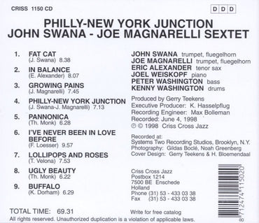 John Swana / Joe Magnarelli Featuring Eric Alexander : Philly-New York Junction (CD, Album)