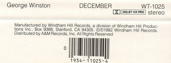 George Winston : December (Cass, Album)