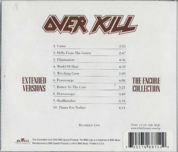 Overkill : Extended Versions: The Encore Collection (CD, Comp, RE)