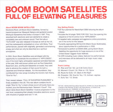 Boom Boom Satellites : Full Of Elevating Pleasures (CD, Album, Promo)