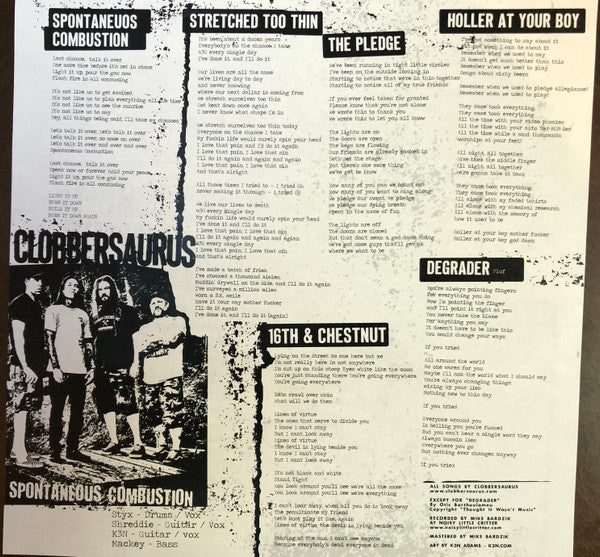 Clobbersaurus : Spontaneous Combustion (LP, Album, Yel)