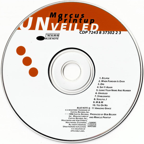 Marcus Printup : Unveiled (CD, Album)