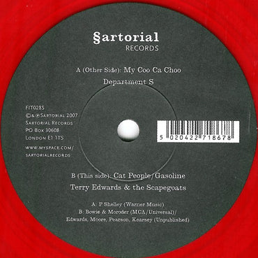 Department S / Terry Edwards & The Scapegoats : My Coo Ca Choo / Cat People/Gasoline (7", Single, Red)