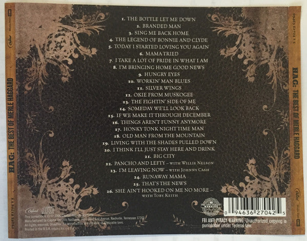 Merle Haggard : Hag: The Best Of Merle Haggard (CD, Comp, RE)