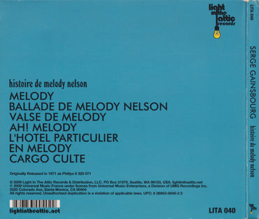 Serge Gainsbourg : Histoire De Melody Nelson (CD, Album, RE, RM)