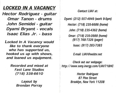 Locked In A Vacancy : So We Are Rendered Powerless... (Cass, S/Sided)