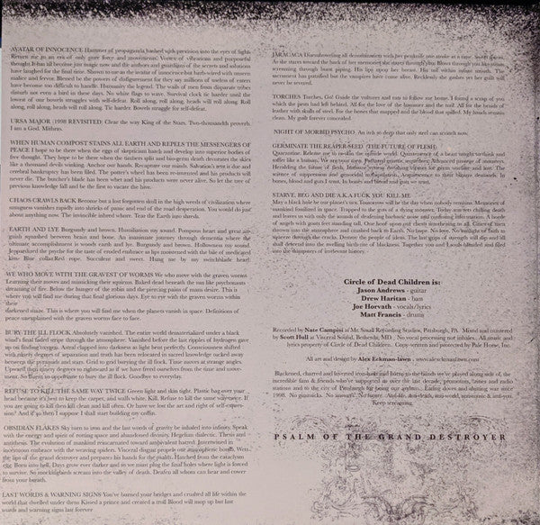 Circle Of Dead Children : Psalm Of The Grand Destroyer (LP, Album, Red)