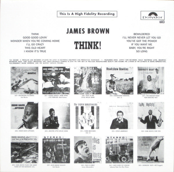 James Brown & The Famous Flames : Think! (LP, Album, RE)