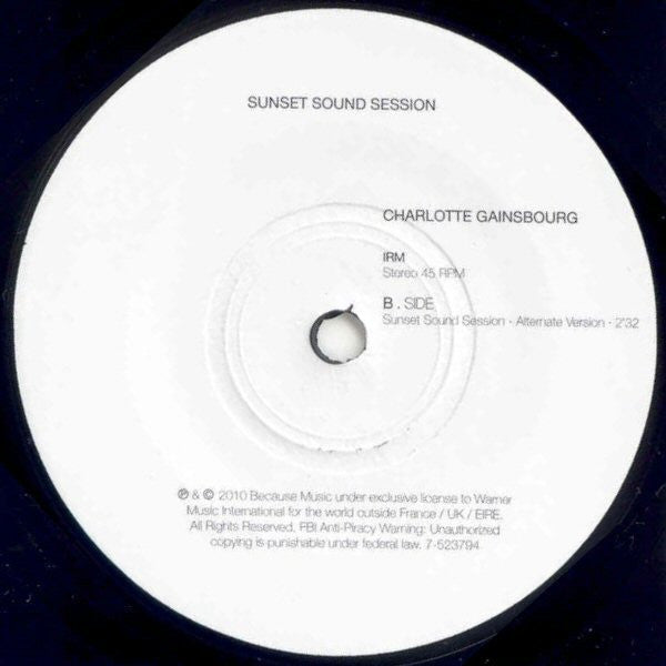 Charlotte Gainsbourg : Sunset Sound Session (7", Single, Ltd)