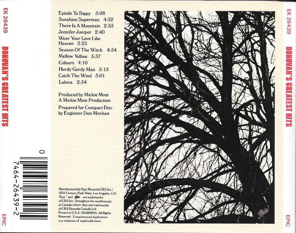 Donovan : Donovan's Greatest Hits (CD, Comp, RE)