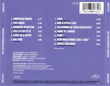 Ian Hunter / Mick Ronson : Y U I Orta (CD, Album)