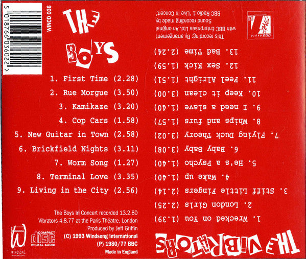 The Vibrators / The Boys (2) : BBC Radio 1 Live In Concert (CD, Album)