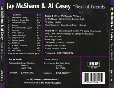 Jay McShann & Al Casey : Best Of Friends (CD, Album)