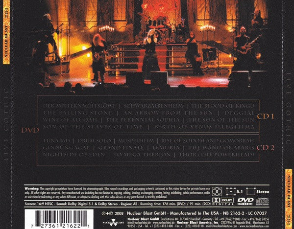 Therion : Live Gothic (2xCD, Album + DVD-V, Multichannel, NTSC, Dol)