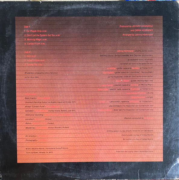 Johnny Hammond : Don't Let The System Get You (LP, Album)