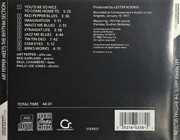 Art Pepper : Art Pepper Meets The Rhythm Section (CD, Album, RE)