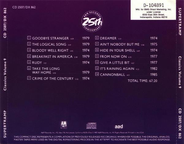 Supertramp : Classics Volume 9 (CD, Comp, Club, RE, BMG)