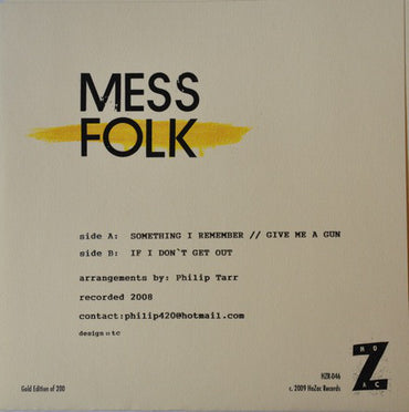 Mess Folk : Something I Remember (7", Gol)