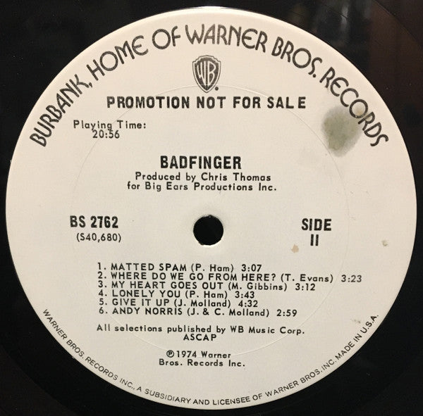 Badfinger : Badfinger (LP, Album, Promo)