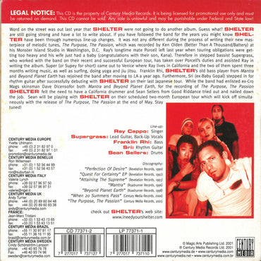 Shelter (2) : The Purpose, The Passion... (CD, Album, Promo, Car)