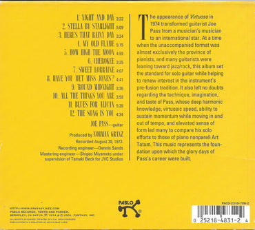 Joe Pass : Virtuoso (CD, Album, RE, RM, 20b)
