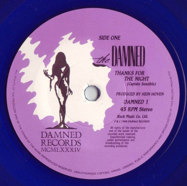 The Damned : Thanks For The Night (7", Ltd, Blu)