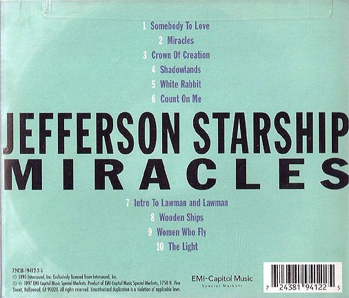 Jefferson Starship : Miracles (CD)