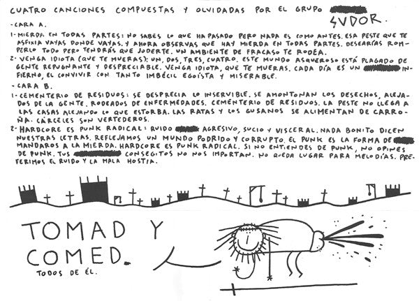 Sudor : Cuatro Canciones Compuestas y Olvidadas Por El Grupo Sudor (7", EP)