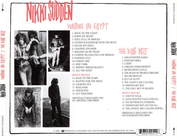 Nikki Sudden : Waiting On Egypt / The Bible Belt (CD, Album, RE, RM + CD, Album, RE, RM + Comp)