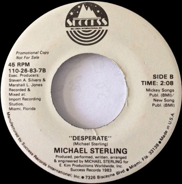 Michael Sterling : Desperate (7", Promo)