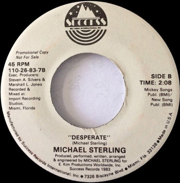 Michael Sterling : Desperate (7", Promo)