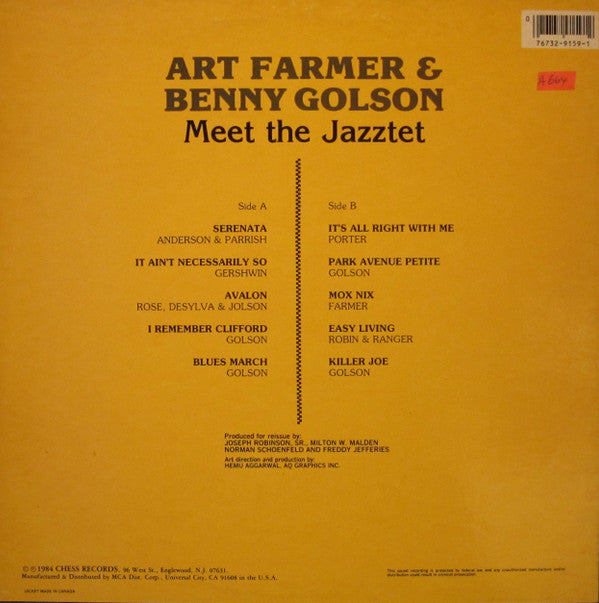 Art Farmer - Benny Golson : Meet The Jazztet (LP, Album, RE)