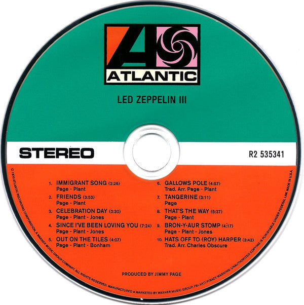 Led Zeppelin : Led Zeppelin III (CD, Album, RE, RM, Dig)