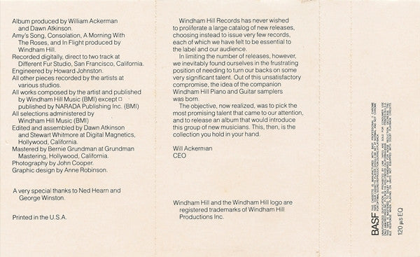 Various : Windham Hill Records Piano Sampler (Cass, Smplr, Dol)