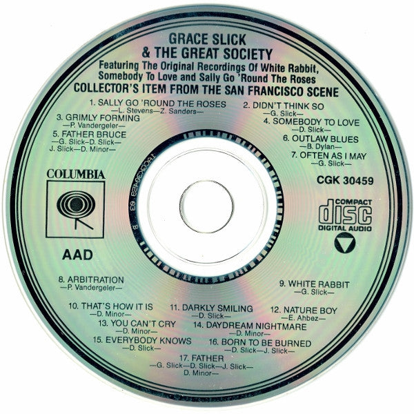 Grace Slick & The Great Society : Collector's Item From The San Francisco Scene (CD, Comp, RE)