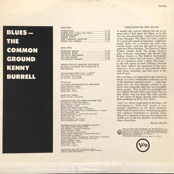 Kenny Burrell : Blues - The Common Ground (LP, Album)