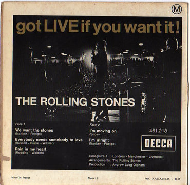 The Rolling Stones : Got Live If You Want It! (7", EP, Mono, RE)