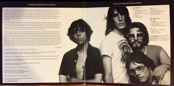 Todd Rundgren & Utopia (5) : Live At The Old Waldorf (2xLP, Album, Ltd, RE, Gol)