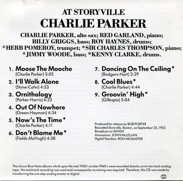 Charlie Parker : At Storyville (CD, Album, RE)