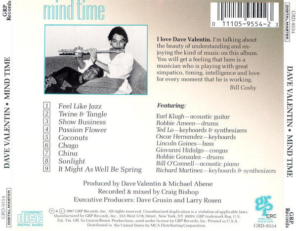 Dave Valentin : Mind Time (CD, Album, Club)