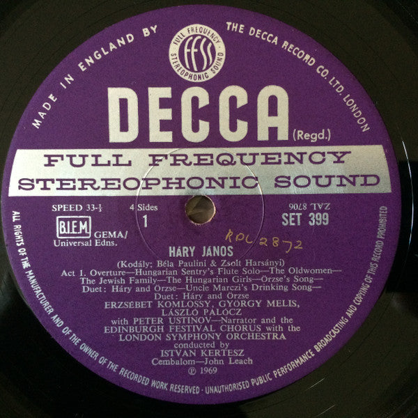 Kodály* - Peter Ustinov, Edinburgh Festival Chorus, The London Symphony Orchestra, István Kertész : Háry János (2xLP, Album + Box)