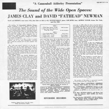 James Clay & David "Fathead" Newman : The Sound Of The Wide Open Spaces !!!! (LP, Album, MP, RE)