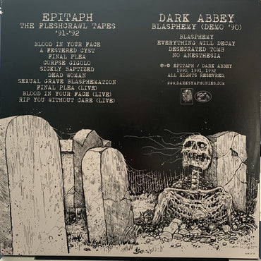 Epitaph (5) / Dark Abbey : The Fleshcrawl Tapes '91-'92 / Blasphemy (Demo '90) (LP, Comp, Ltd, Bla)