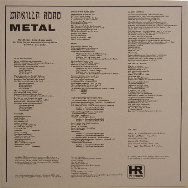 Manilla Road : Metal (LP, Album, Ltd, RE, Bon)