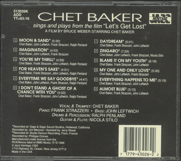 Chet Baker : From: The Film "Let's Get Lost" (CD, Comp)