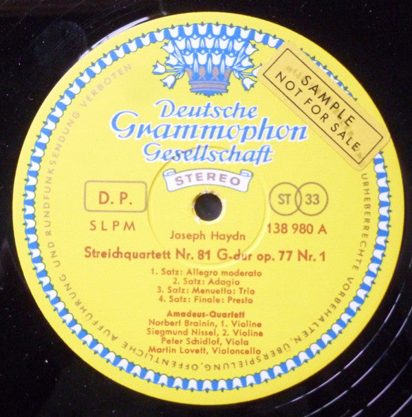 Joseph Haydn / Amadeus-Quartett : Streichquartette G-Dur Op. 77,1 • F-Dur Op. 77,2 (LP)
